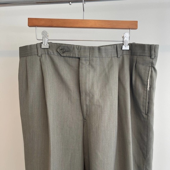 The Men's Shop Vintage Grey Green w/‎ Blue Custom Dress Pants 38x33 - Picture 2 of 8